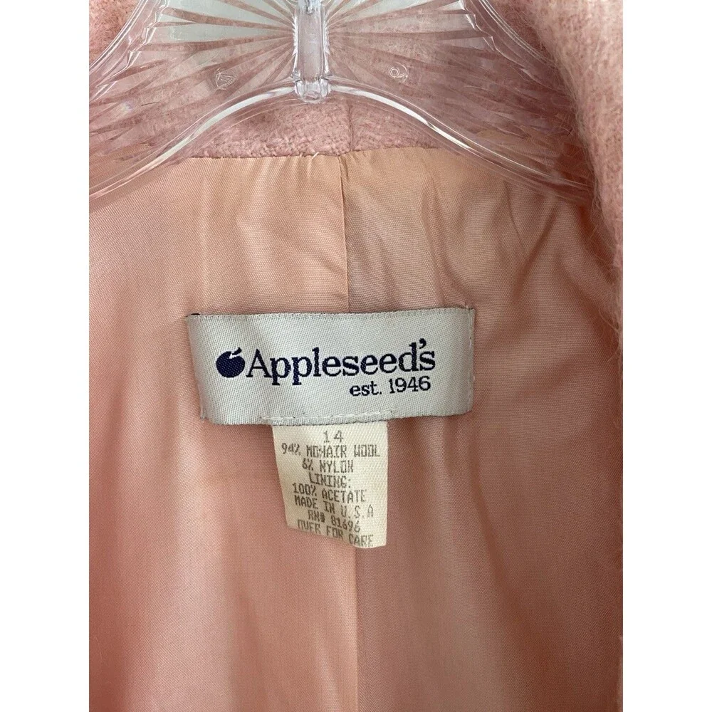 Vintage Appleseeds Mohair jacket Coat pink Barbiecore Blazer women’s Size 14 - Picture 5 of 6